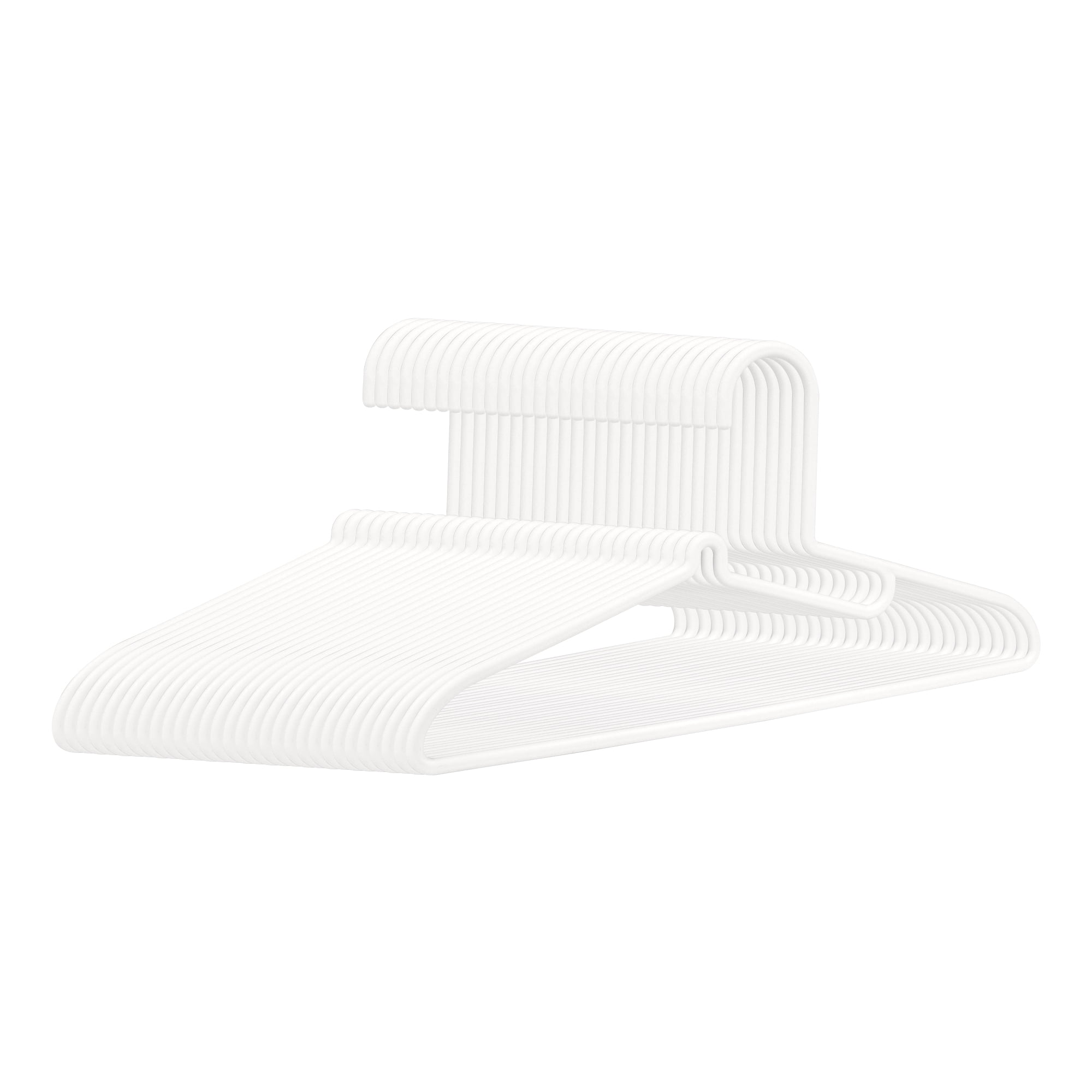 Unique Bargains Plastic Hangers Non-Slip Space Saving Clothes Hangers 30 Pcs White