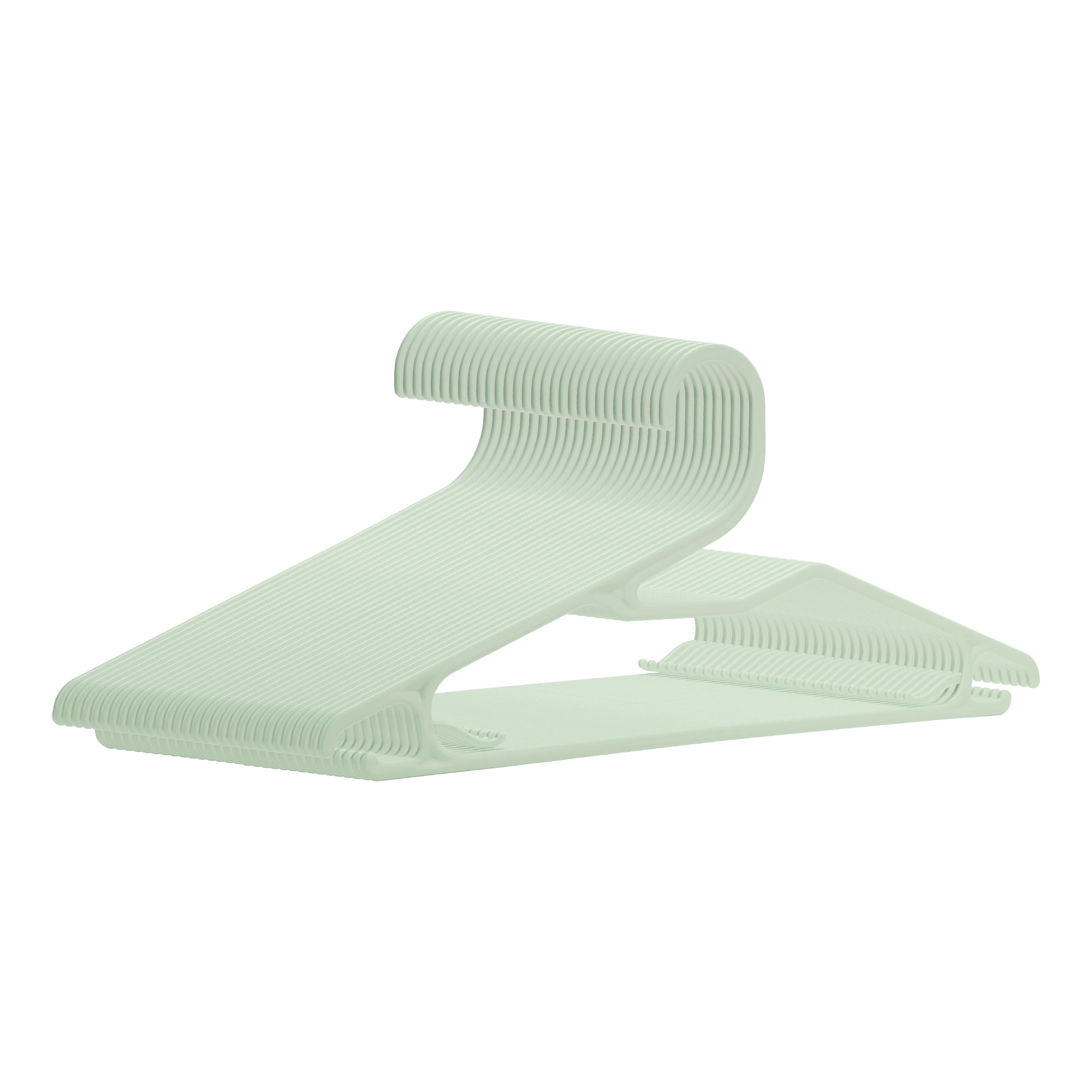 Unique Bargains Plastic Hangers with Non-Slip Hook 30 Packs Green