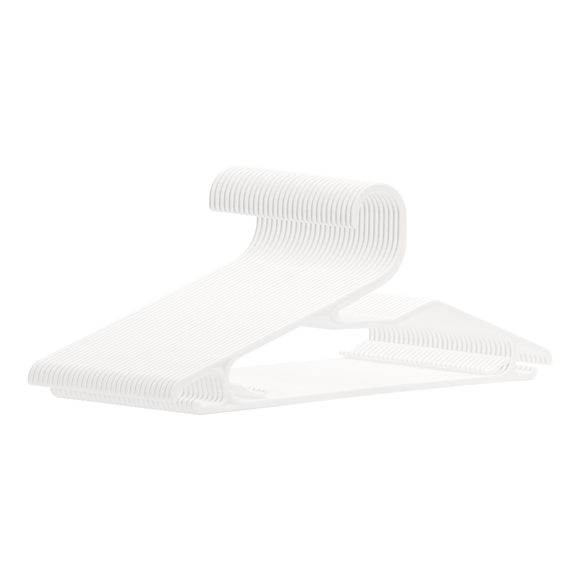 Unique Bargains Plastic Hangers with Non-Slip Hook 30 Packs White