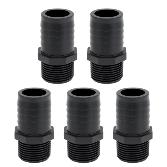 Unique Bargains Plastic Hose Barb Fitting 1.3" 1/2"BSPT Male Thread Straight Pipe Connector 5 Pcs