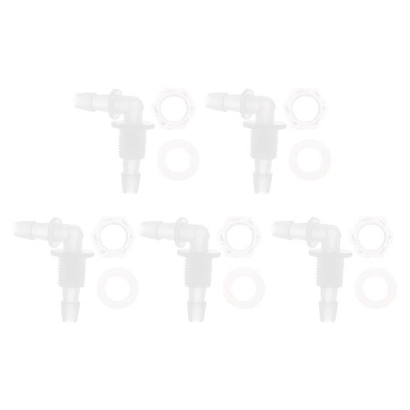 Unique Bargains Plastic Hose Barb Fitting 1/4" Hose ID Elbow Connectors Aquarium Tank Air Pump Hose Joints Clear 1 Set