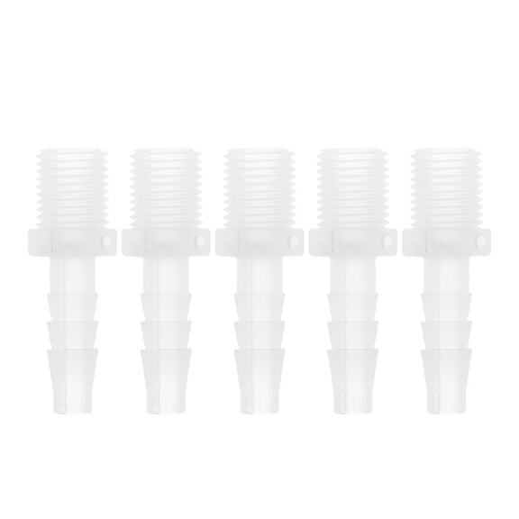 Unique Bargains Plastic Hose Barb Fitting 1/4" Hose ID G1/4 Male Barb Hose Connector PP 5 Pcs