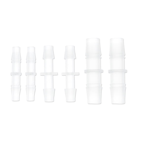 Unique Bargains Plastic Hose Barb Fitting 3/16" 1/4" 3/8" I Shaped 2 Way Pipe Connector Clear 1 Set