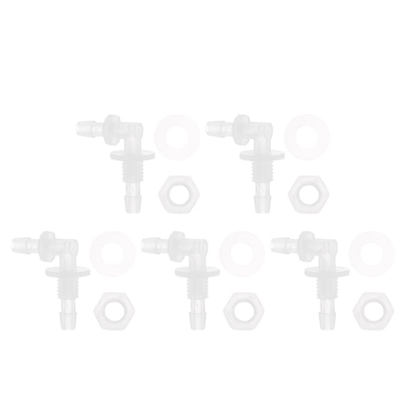 Unique Bargains Plastic Hose Barb Fitting 3/16" Hose ID Elbow Connectors Aquarium Tank Air Pump Hose Joints Clear 1 Set