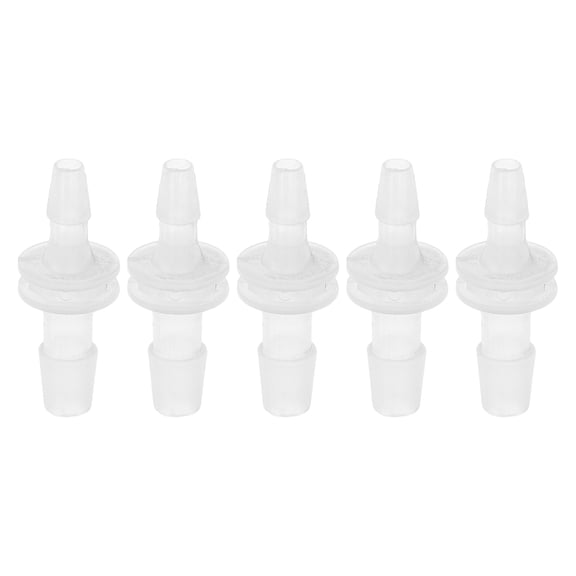 Unique Bargains Plastic Hose Barb Fitting 3/16" x 1/4" OD Barb Straight Through Pipe Connector Clear 5 Pcs