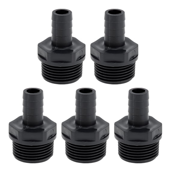 Unique Bargains Plastic Hose Barb Fitting 5/8" 1/2"BSPT Male Thread Straight Pipe Connector 5 Pcs