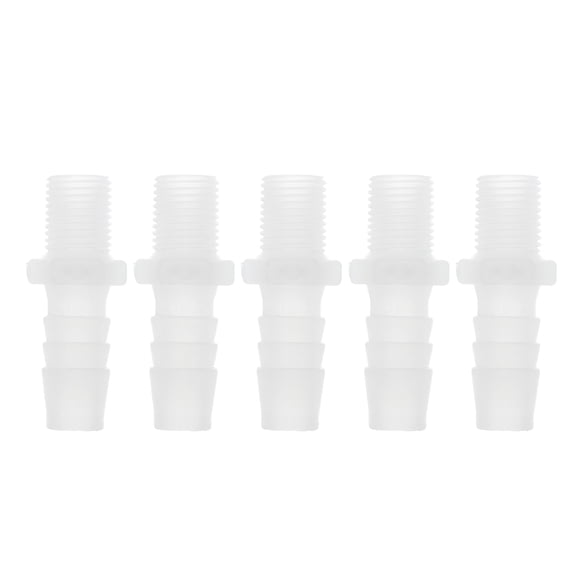 Unique Bargains Plastic Hose Barb Fitting 7/16" Hose ID G1/4 Male Barb Hose Connector PP 5 Pcs
