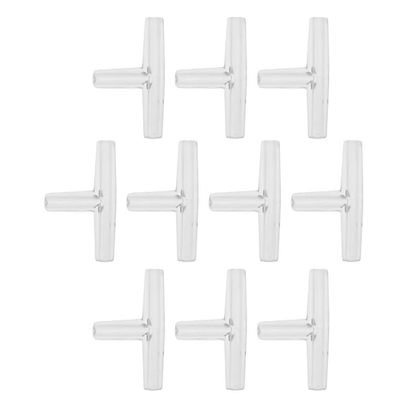 Unique Bargains Plastic Hose Barb Fittings, 3/16" T Shaped 3 Way Barb Fitting Plastic Clear, 10 Pcs