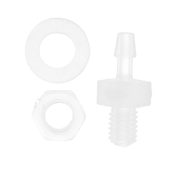 Unique Bargains Plastic Hose Barb Fittings, 3/32" Barb M5 External Thread Adapter Connector Kit PP Clear, 1 Set