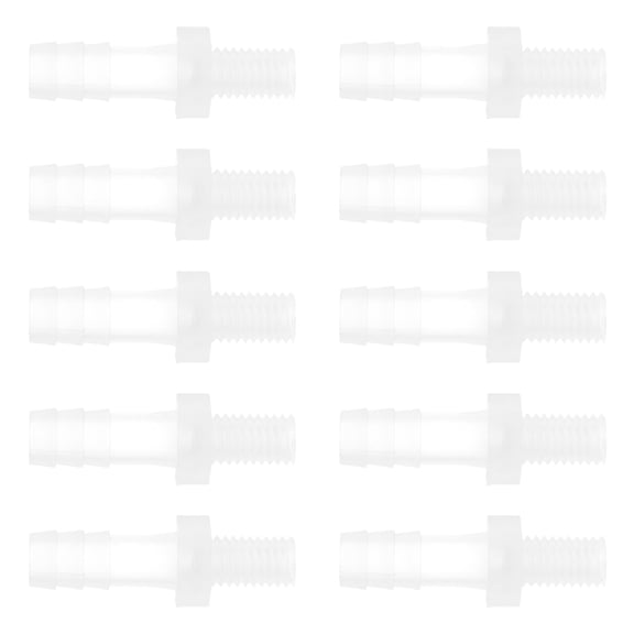 Unique Bargains Plastic Hose Barb Fittings, 5/16" Barb M8 External Thread Adapter Connector PP Clear, 10 Pcs