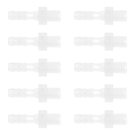Unique Bargains Plastic Hose Barb Fittings, 5/32" Barb M6 External Thread Adapter Connector PP Clear, 10 Pcs