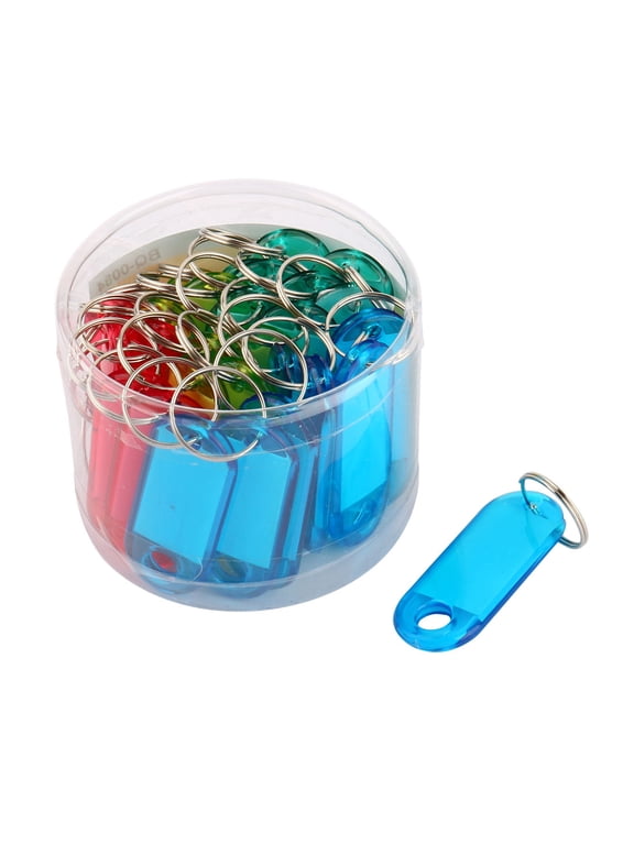 Plastic Key Tags with Label 30 Pack Identifiers Name Card Key Chain