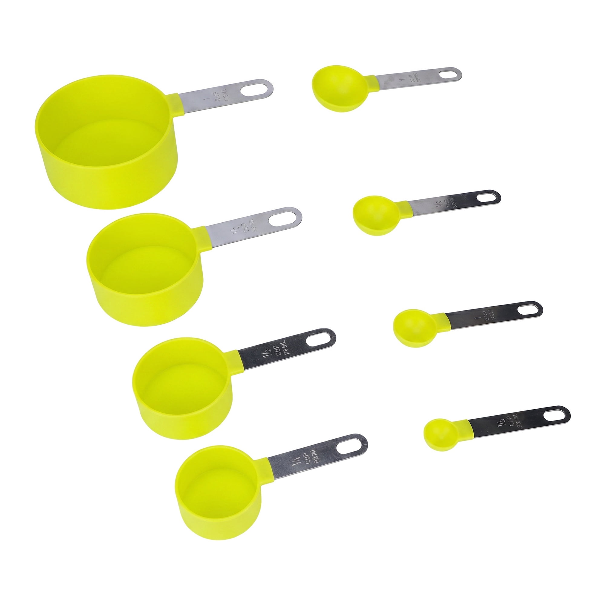 Unique Bargains Plastic Measuring Set with Stackable Cups and Spoons Green