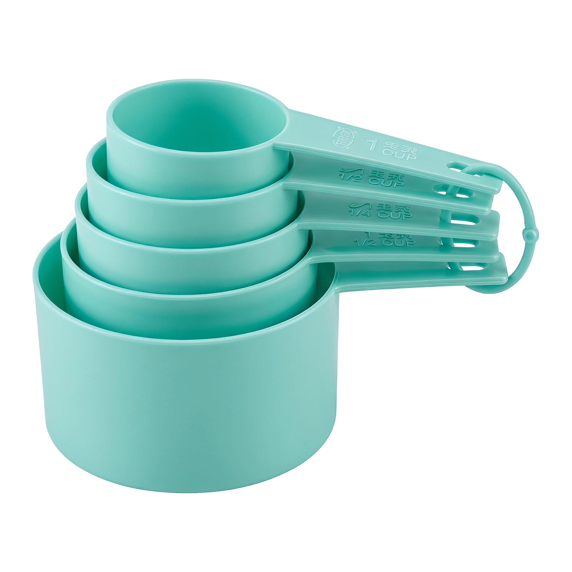 Unique Bargains Plastic Measuring Spoons Set for Cooking and Baking Green 5Pcs