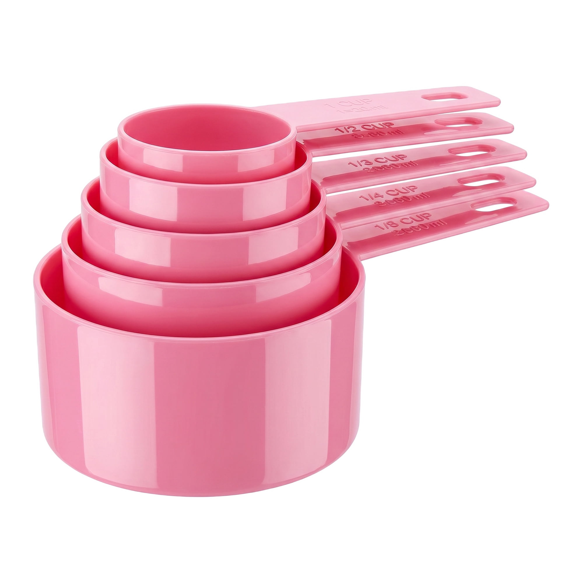 Unique Bargains Plastic Measuring Spoons Set for Cooking and Baking Pink 5Pcs