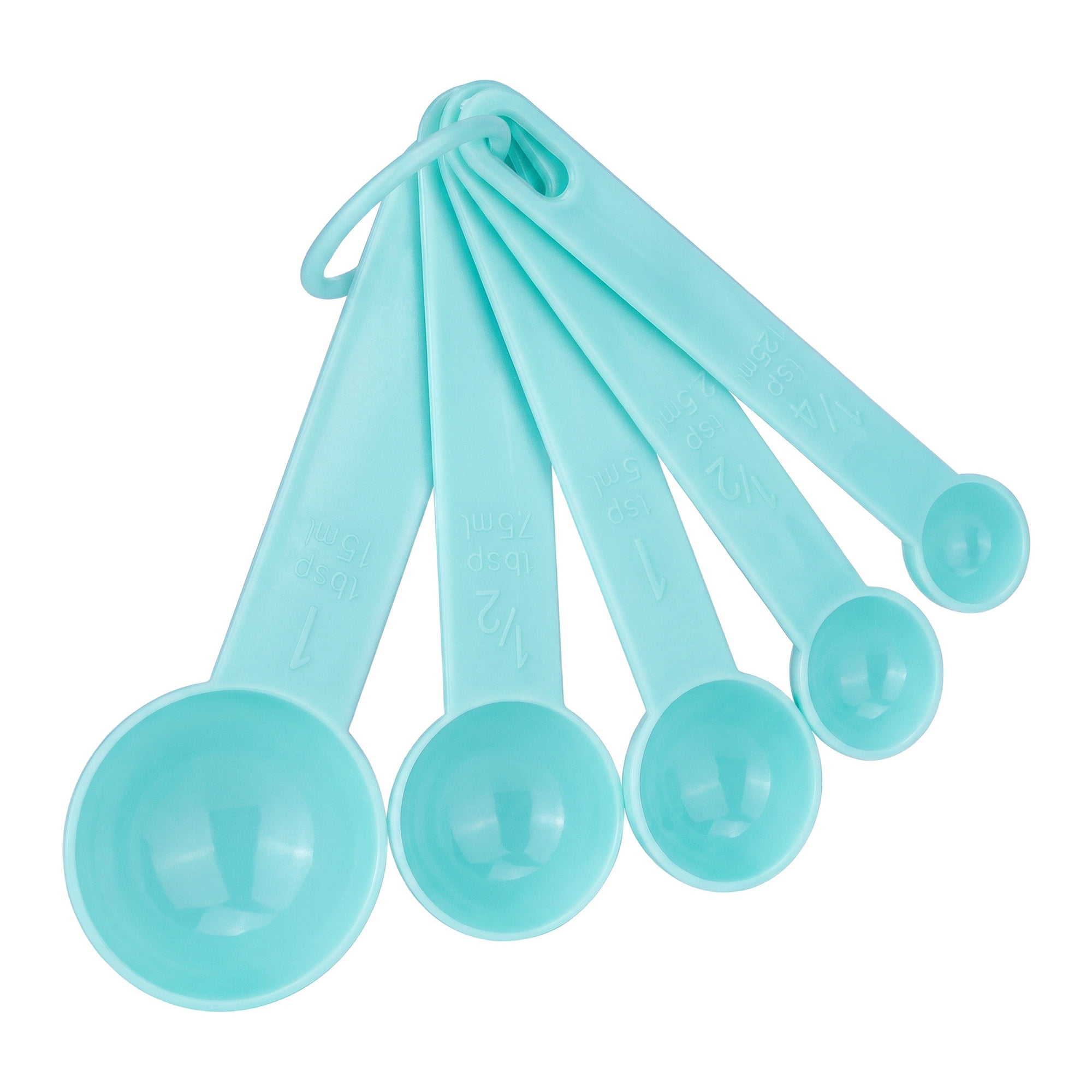 Unique Bargains Plastic Measuring Spoons for Dry Ingredients Green 5Pcs