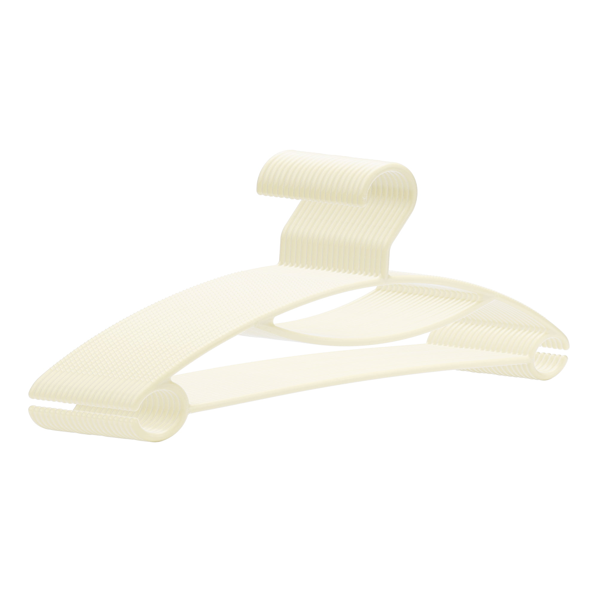 Unique Bargains Plastic Non-Slip Durable Space Saving Clothes Hangers 20 Packs Beige