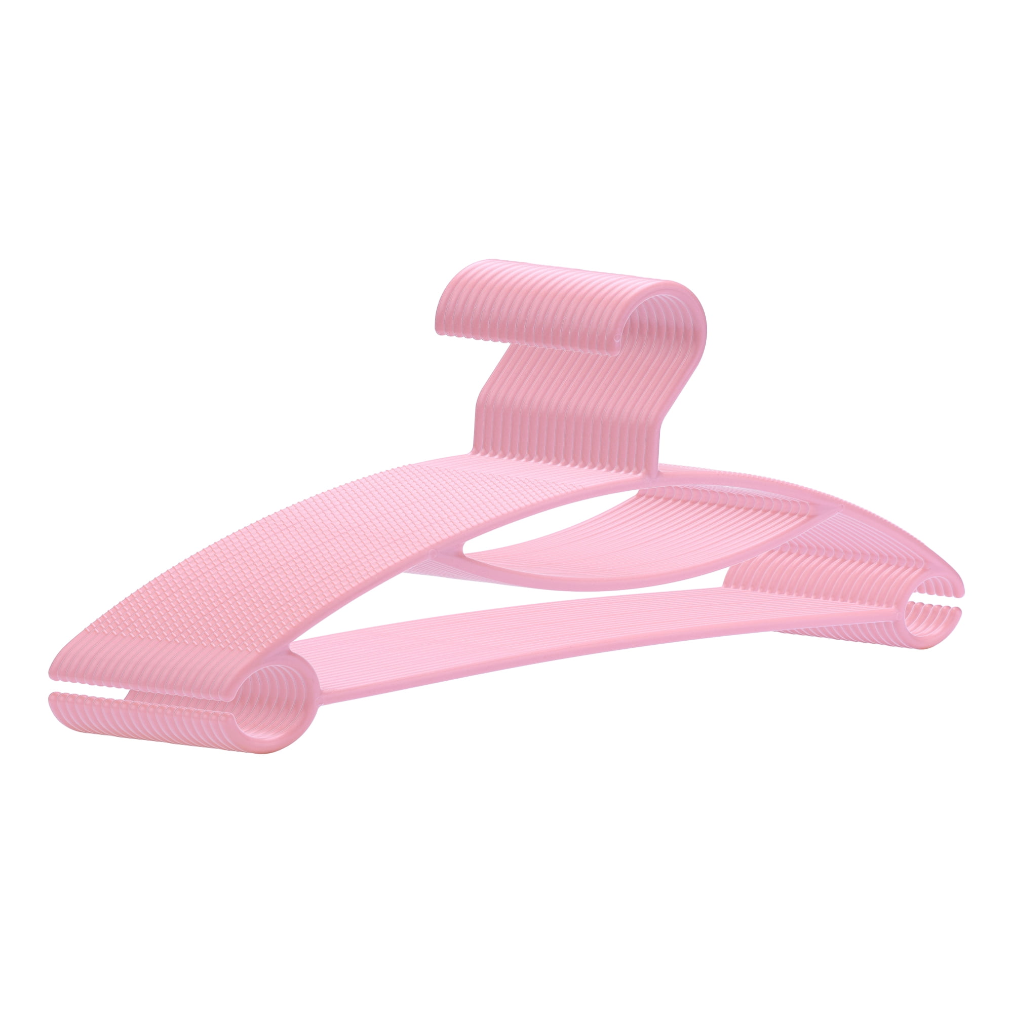 Unique Bargains Plastic Non-Slip Durable Space Saving Clothes Hangers 20 Packs Pink
