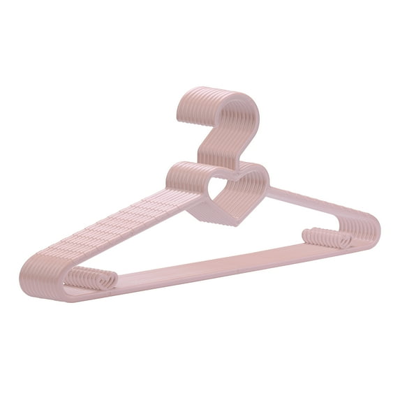Unique Bargains Plastic Non-Slip Hangers Space Saving Clothes Hangers 10 Packs Pink