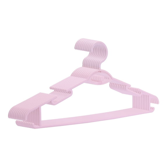 Unique Bargains Plastic Non-Slip Hangers Space Saving Clothes Hangers 10 Packs Pink