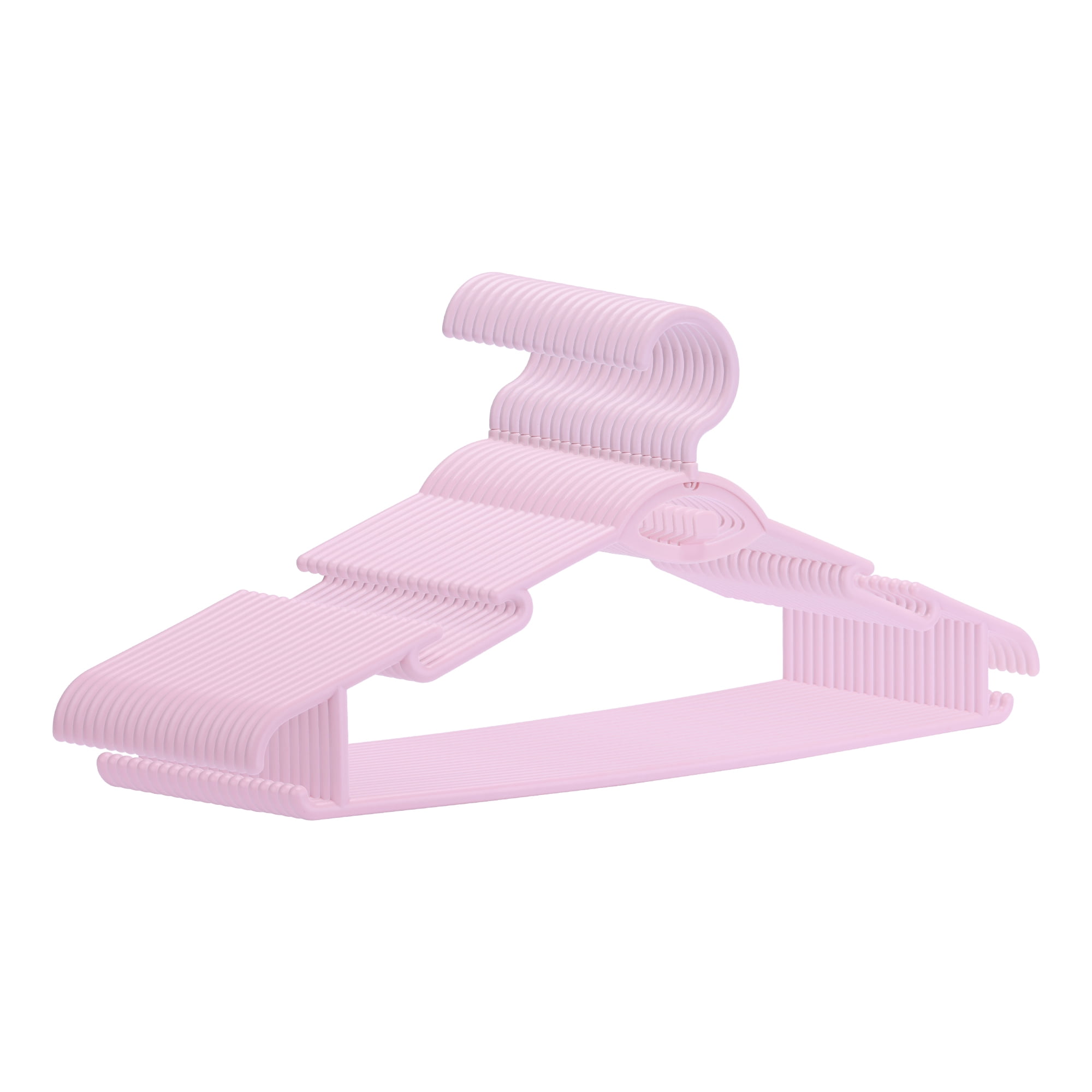 Unique Bargains Plastic Non-Slip Hangers Space Saving Clothes Hangers 20 Packs Pink