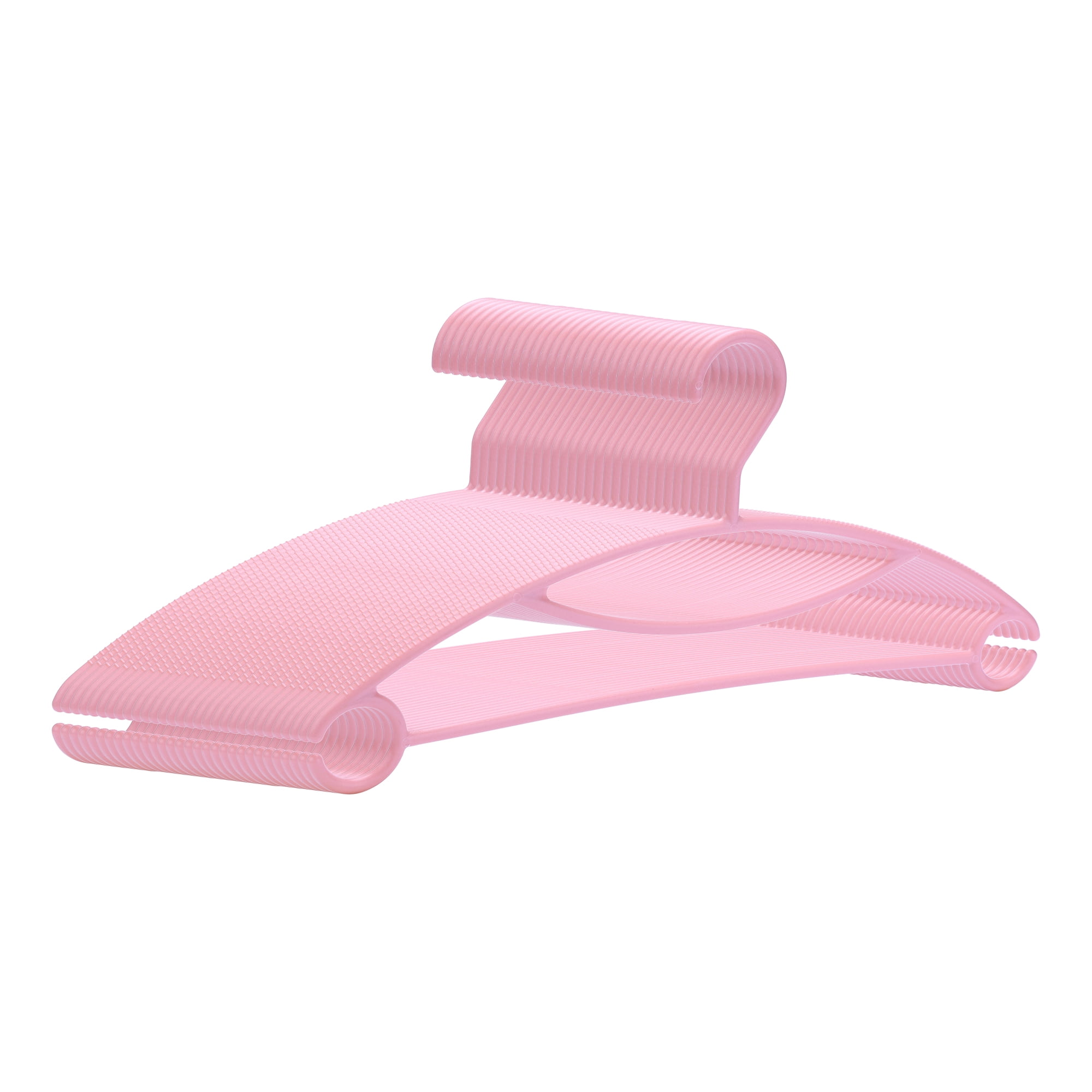 Unique Bargains Plastic Non-Slip Hangers Space Saving Clothes Hangers 30 Packs Pink