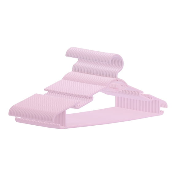 Unique Bargains Plastic Non-Slip Hangers Space Saving Clothes Hangers 30 Packs Pink