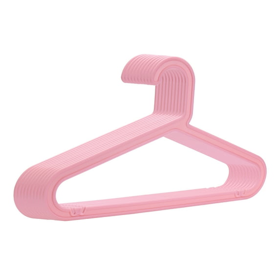 Unique Bargains Plastic Pants Hangers Durable Space Saving Clothes Hangers 10 Pcs Pink