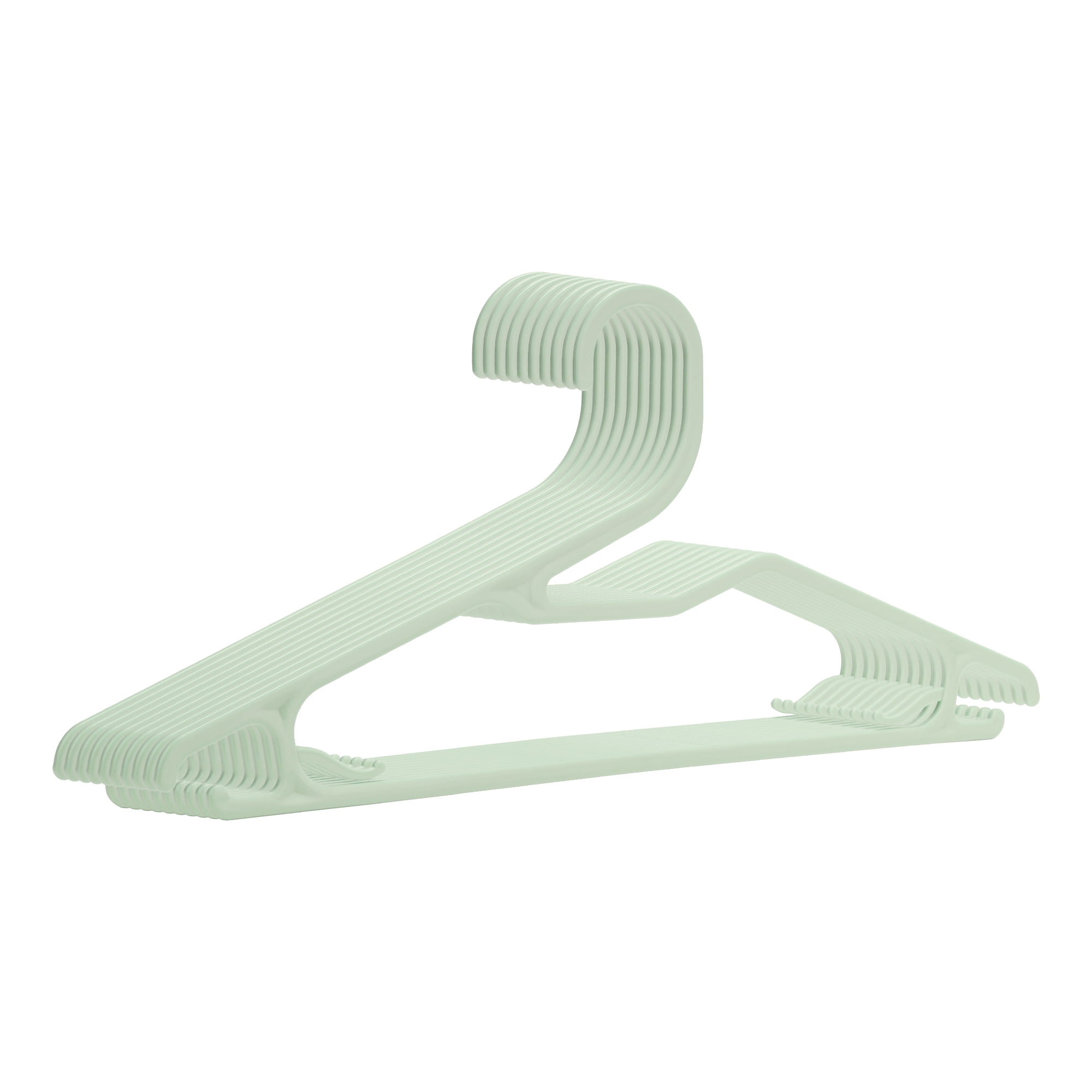 Unique Bargains Plastic Pants Hangers with Non-Slip Hook 10 Pcs Green