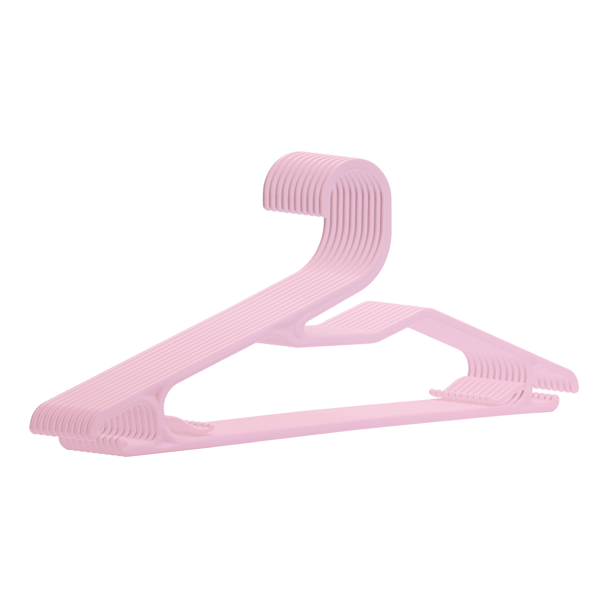 Unique Bargains Plastic Pants Hangers with Non-Slip Hook 10 Pcs Pink