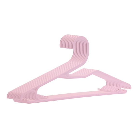 Unique Bargains Plastic Pants Hangers with Non-Slip Hook 10 Pcs Pink