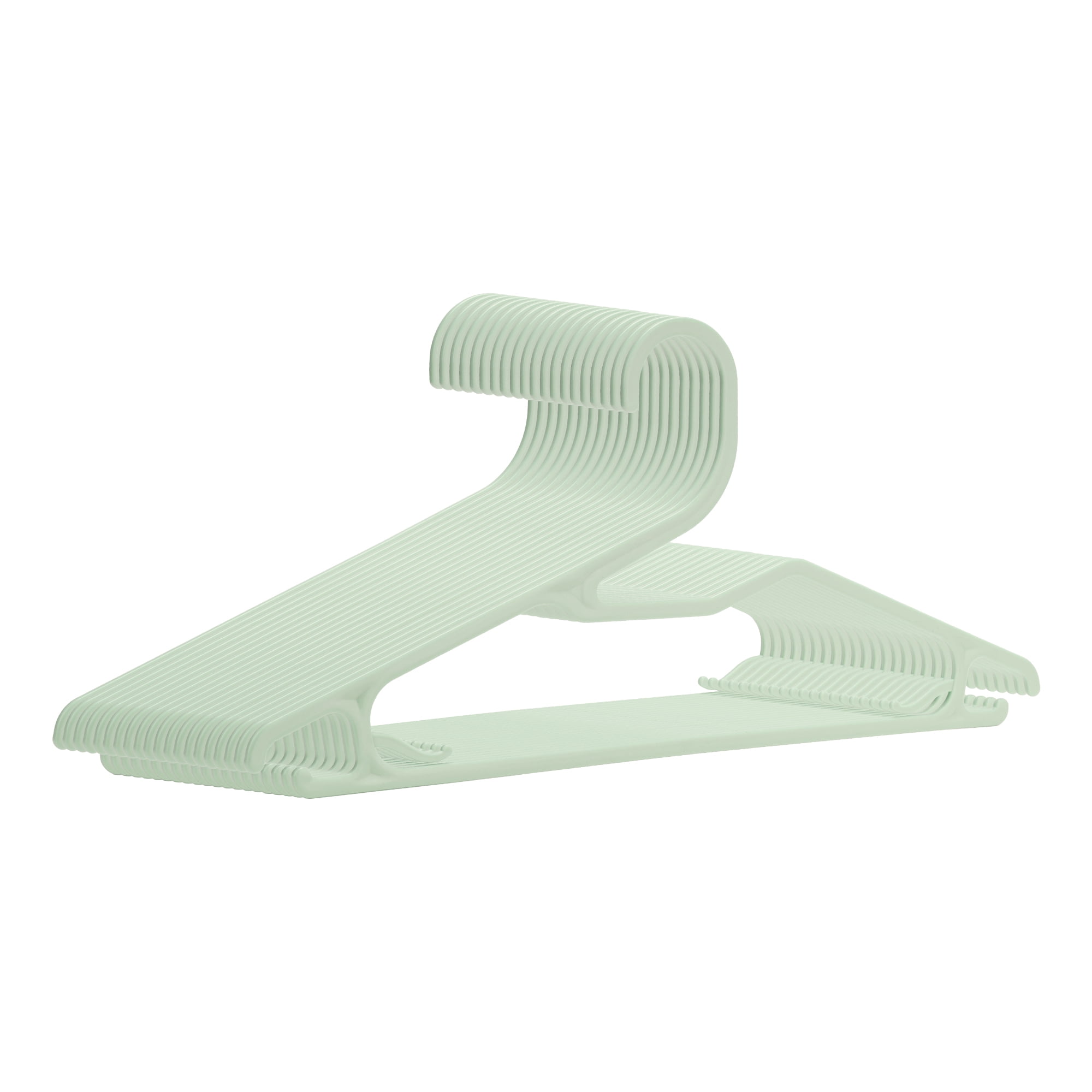 Unique Bargains Plastic Pants Hangers with Non-Slip Hook 20 Packs Green