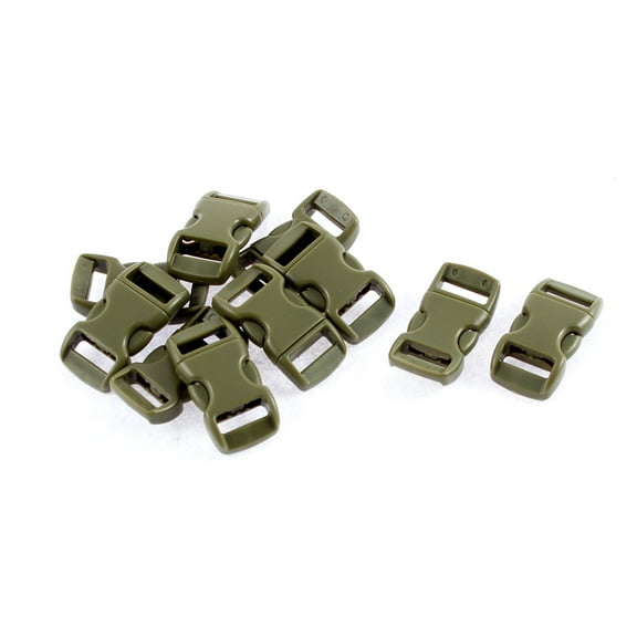 Unique Bargains Plastic Quick Side Release Buckles Army Green 29 x 15 x 7mm 10Pcs