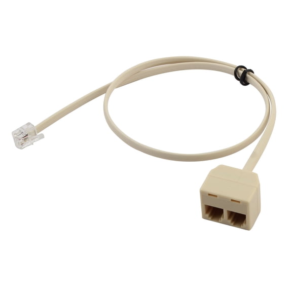 Unique Bargains Plastic RJ11 Male to Female 2 Way Telephone Ethernet Connector Splitter