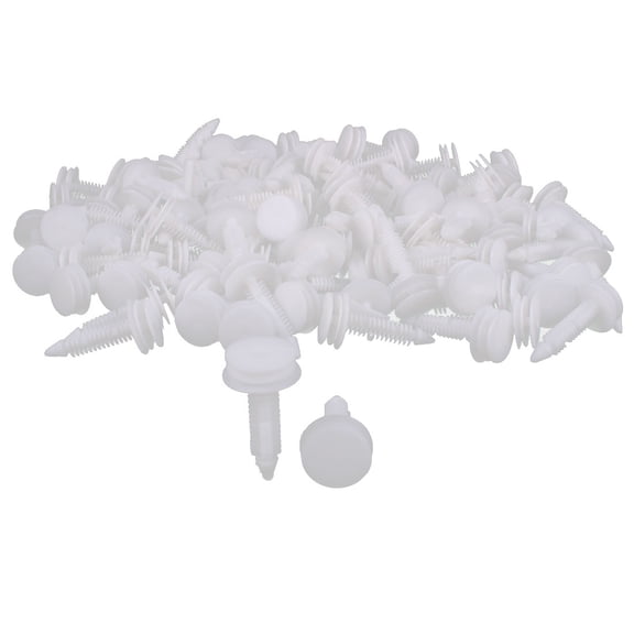 Unique Bargains Plastic Rivets Panel Bumper Retainer Fastener Clips 40mm Long White 100PCS