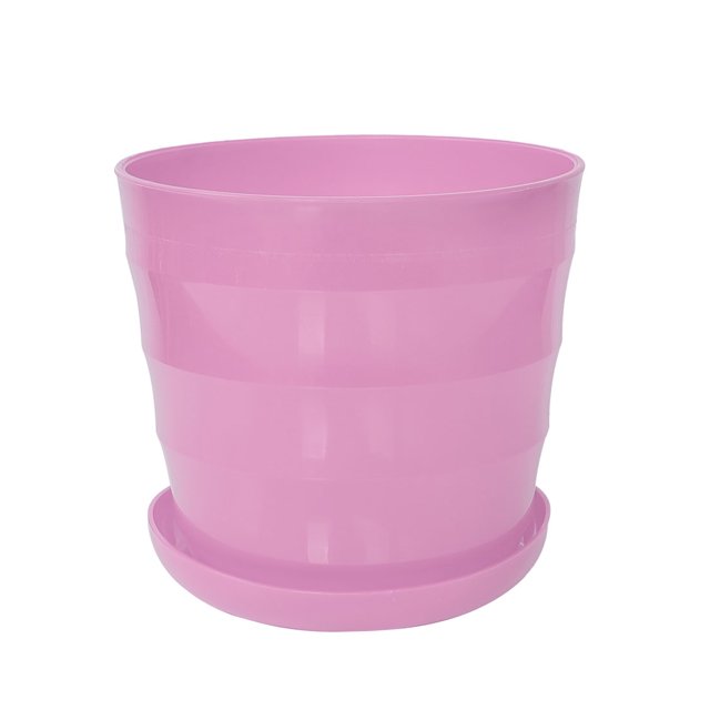 Unique Bargains Plastic Round Plant Planter Flower Pot Ornament Pink