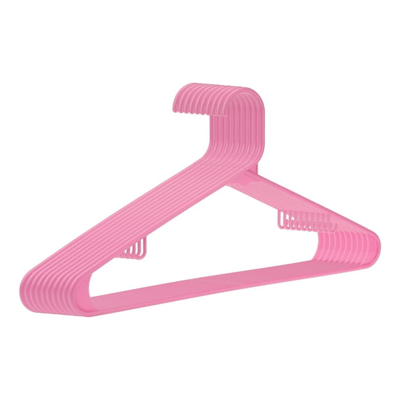 Unique Bargains Plastic Space Saving Clothes Hanger 10 Pcs Pink