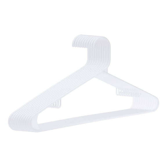 Unique Bargains Plastic Space Saving Clothes Hanger 10 Pcs White