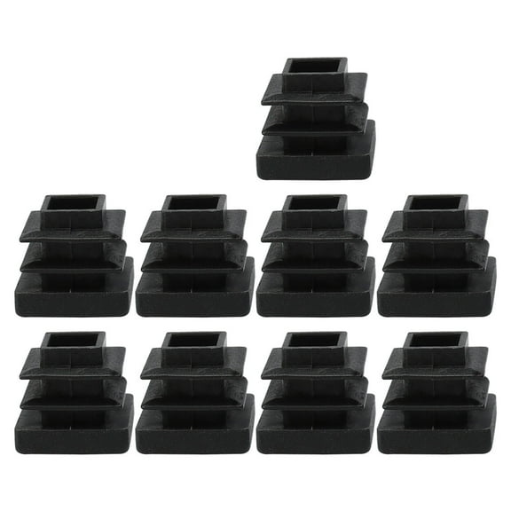 Unique Bargains Plastic Square Furniture Chair Foot Ending Tube Insert Cover 12mm x 12mm 9pcs
