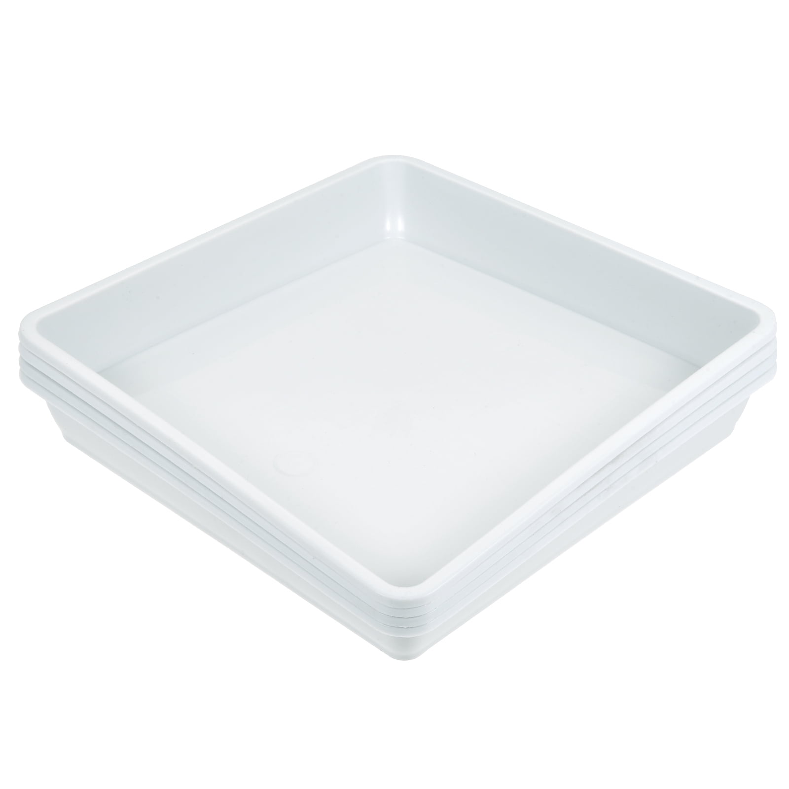 Unique Bargains Plastic Square Plant Pot Saucer Flower Drip Tray 4pcs