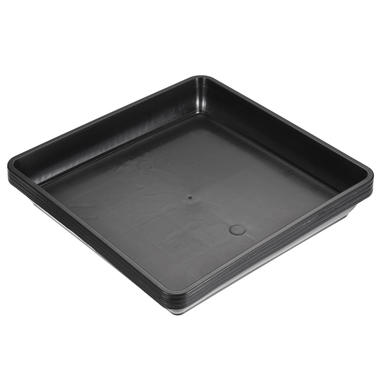 Unique Bargains Plastic Square Plant Saucer Flower Drip Tray 4pcs Black 7"