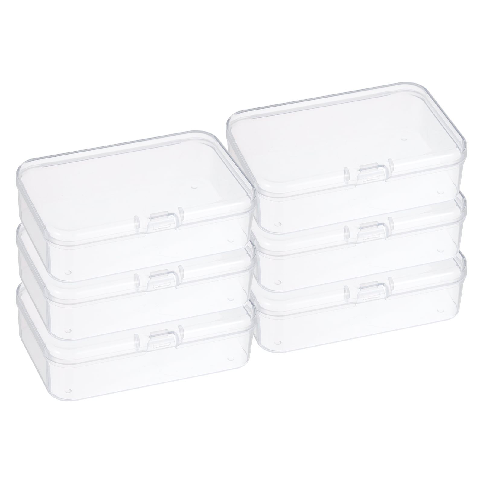 Unique Bargains Plastic Storage Box with Hinged Lid Stackable Organizer ...
