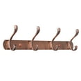 thumbnail image 1 of Unique Bargains Plating Dual Zinc Alloy Wall Hook Rack Copper Tone 4 Hooks, 1 of 7
