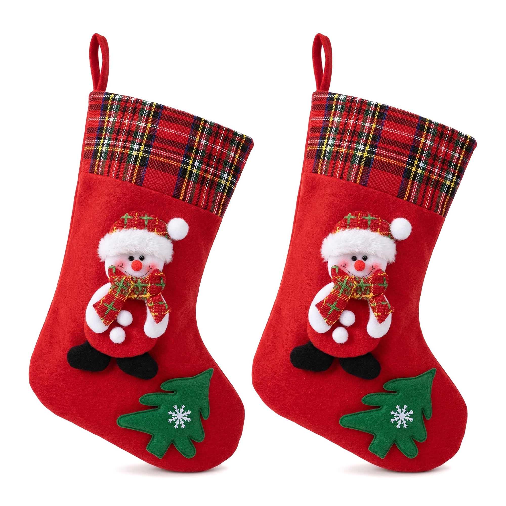 Unique Bargains Playful Cartoon Christmas Stockings Sideboard Rail Accents Red Snowman 12"
