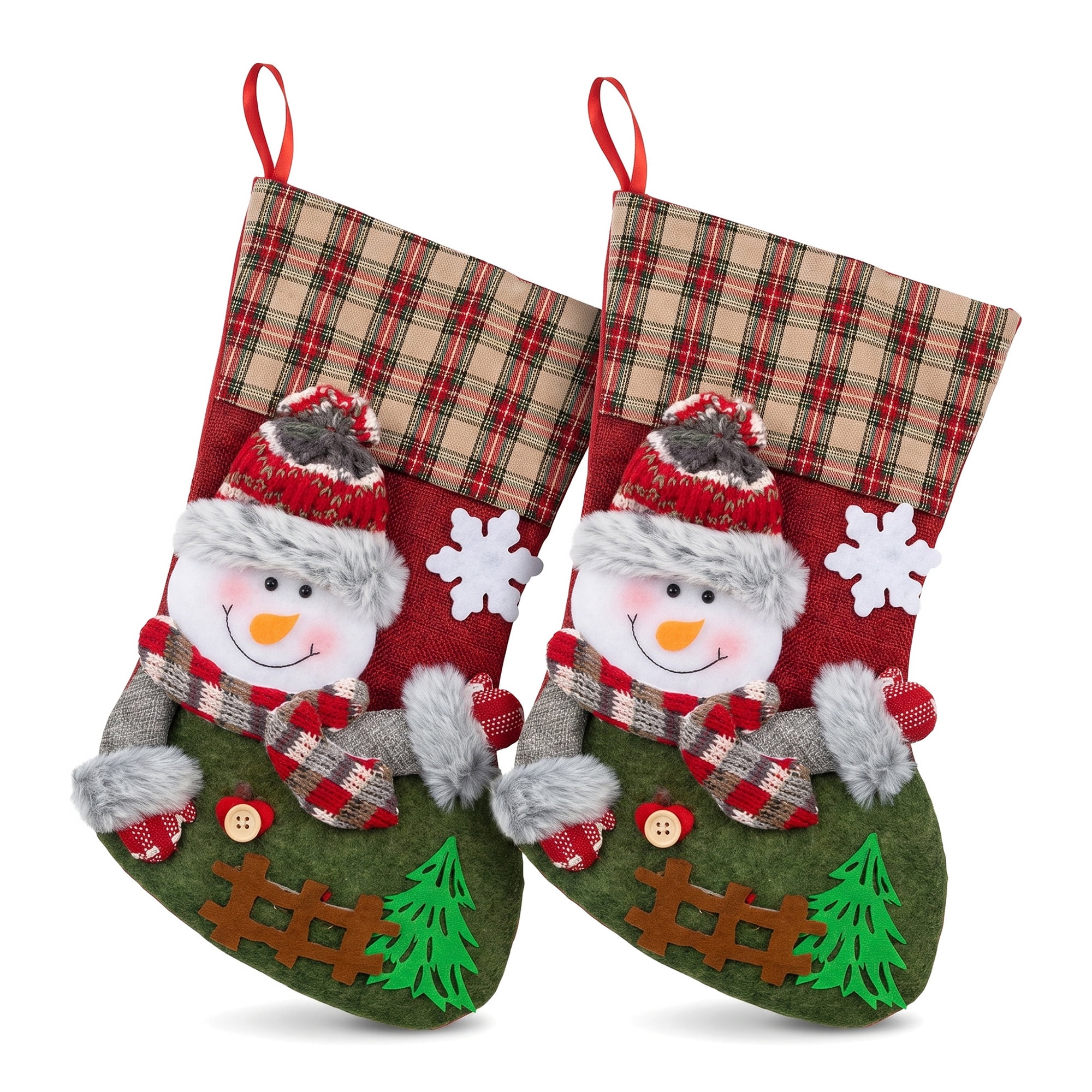 Unique Bargains Playful Cartoon Christmas Stockings Sideboard Rail Accents Snowman 12"