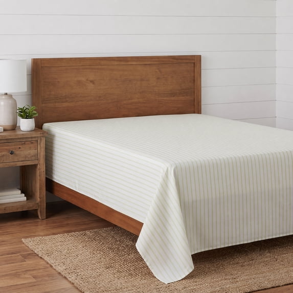 Unique Bargains Ployester Bed Soft Flat Sheet Cozy Bedding for Bedroom Green 63"x91"