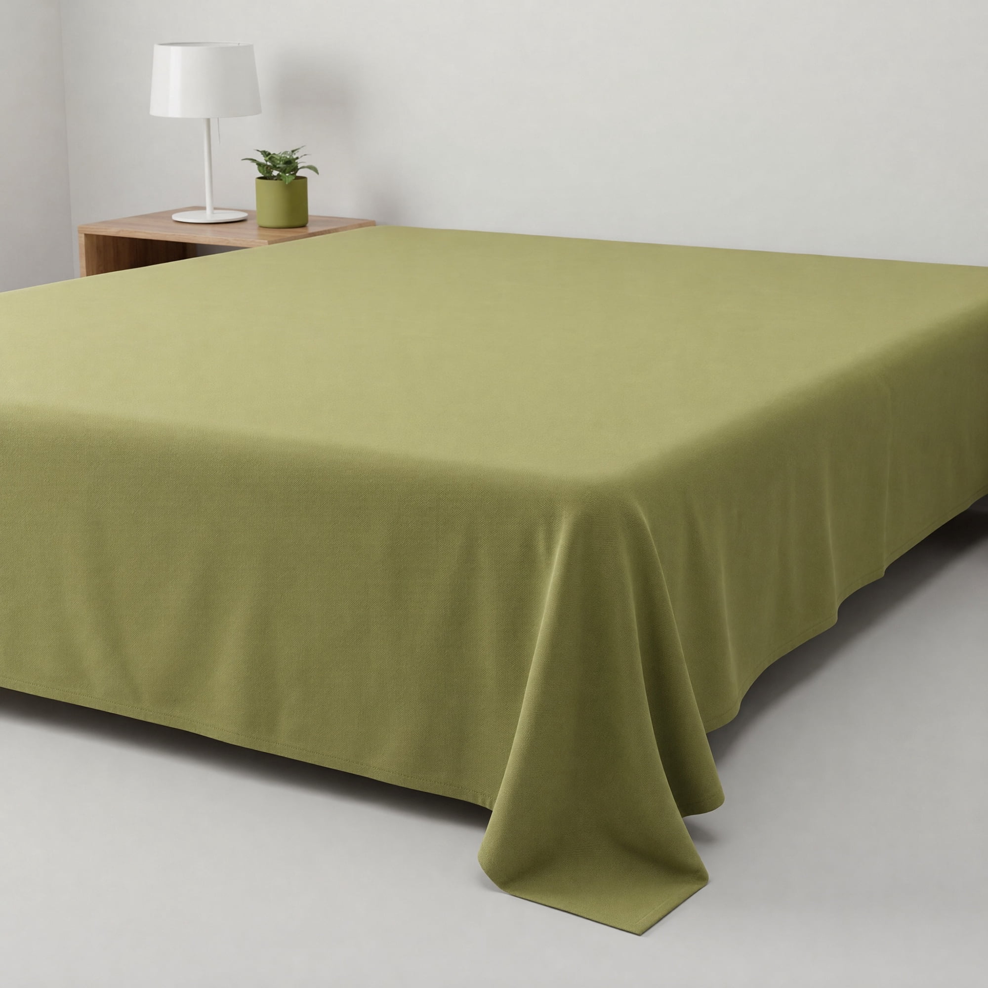 Unique Bargains Ployester Gauze Bed Breathable Flat Sheet Bedding Grass Green 63"x91"