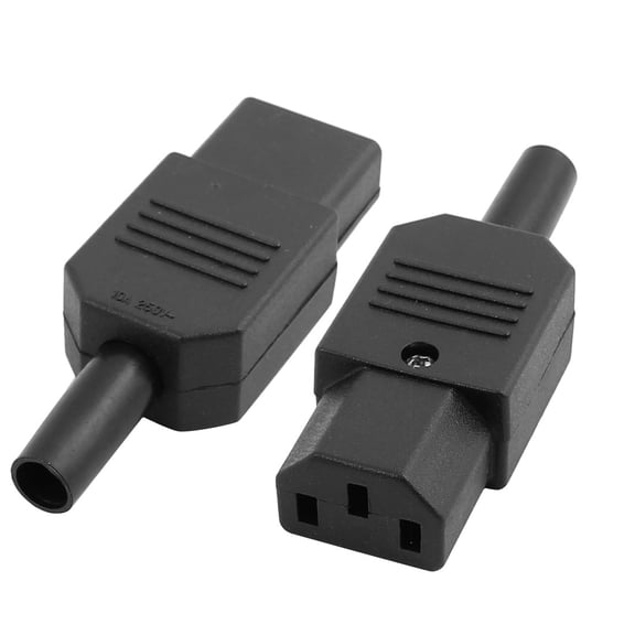 Unique Bargains Plug C13 Female Inline Power Socket Connector Black