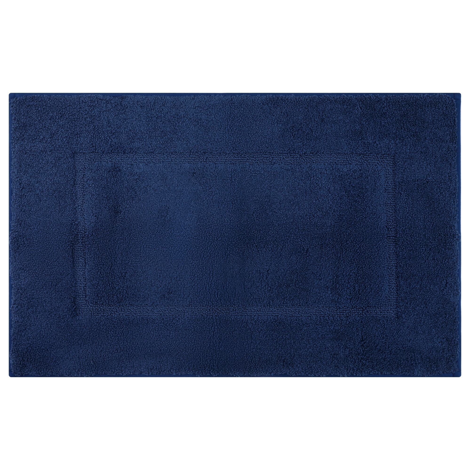 Unique Bargains Plush Absorbent Microfiber Bathroom Mat Non-Slip Rug Navy Blue 32" x 20"