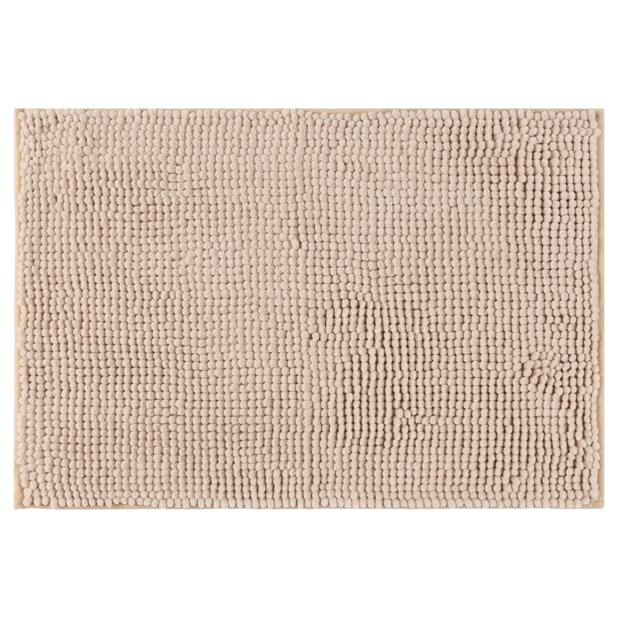 Unique Bargains Plush Fluffy Non-Slip Extra Thick Microfiber Quick Dry Bathroom Mat Khaki 20"x32"